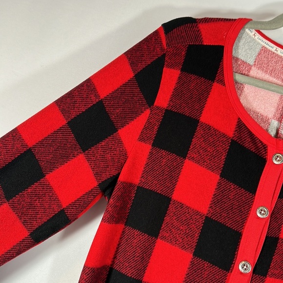 Lucky Brand Red & Black Plaid Onesie Pajamas - Picture 3 of 8